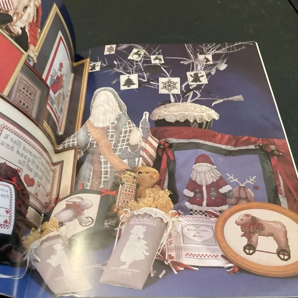 Christmas Cross Stitch Leaflet Design Pattern Leisure Arts Ornaments Santa Lot 6